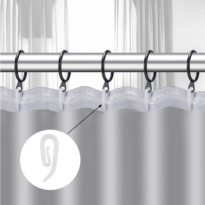 White plastic hooks for windows and door curtains - curtain hooks - suitable for windows, doors and shower V1259-DP01-BO-371