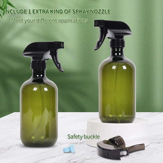 Cleaning spray bottle, hair spray bottle, plant sprayer, durable trigger, refillable, clear plastic, 2x 500ml V1259-DP01-BO-373