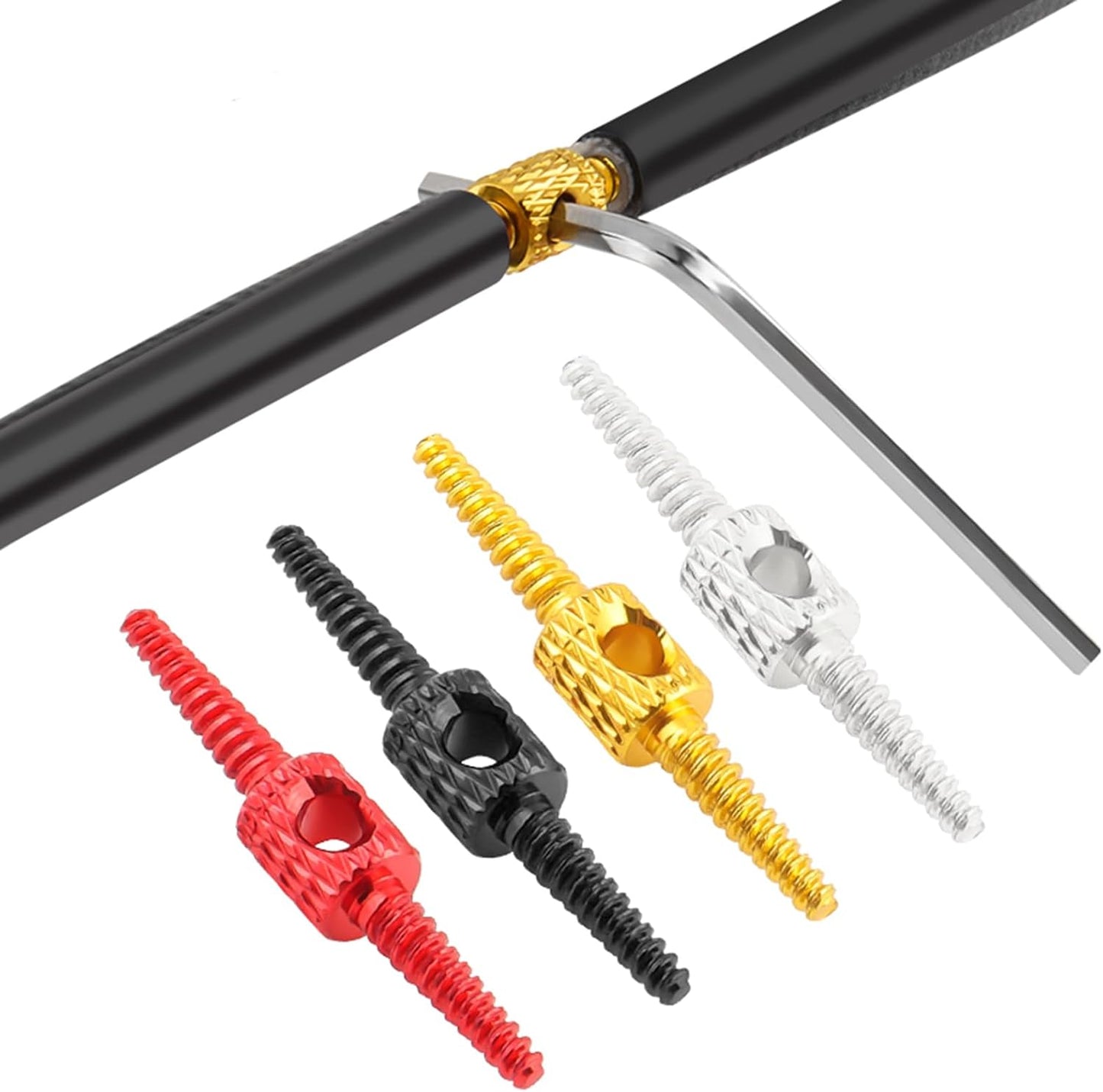 Connectors - 4 pieces - Tools for internal bike cable routing - Screw thread couplings for brake lines - V1259-DP01-BO-38