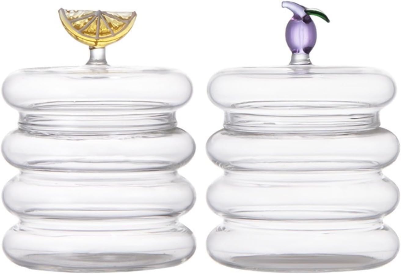 Household candy jar - desk candy box - candy jar with 3D fruit lid and snack compartment (two parts) V1259-DP01-BO-384