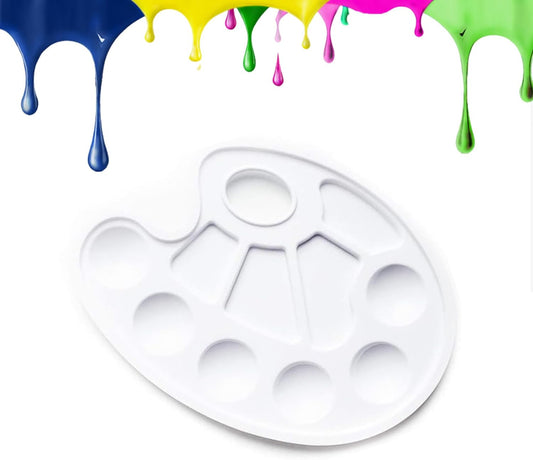 Acrylic paint palette, mixing palette, plastic palette, paint palette, 10-hole white round paint palette for V1259-DP01-BO-391
