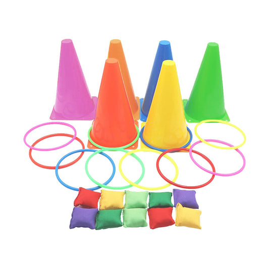 Spelset - 3-in-1 plastic kegel ring toss game - sandbag for kids - garden playset - indoor and outdoor V1259-DP01-BO-4