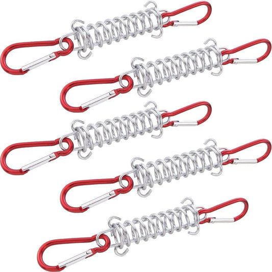 Veergesp-5-pack tent pegs - Red - Camping tent carabiner hook - Heavy metal - Awning accessory - For canvas V1259-DP01-BO-40