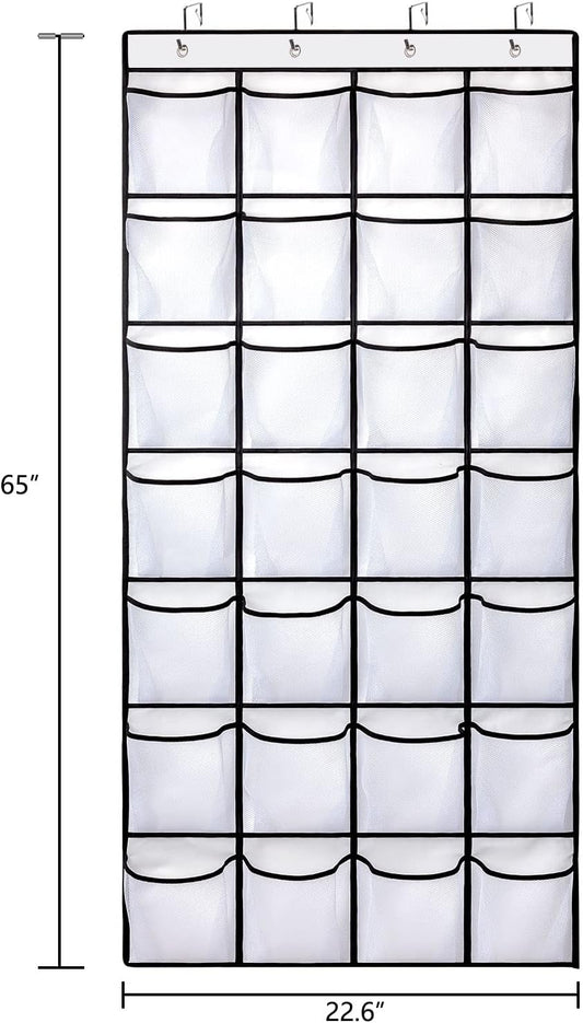 Hanging shoe bag organizer - 28-compartment shoe rack behind the door - transparent shoe rack - hanging shoe V1259-DP01-BO-421