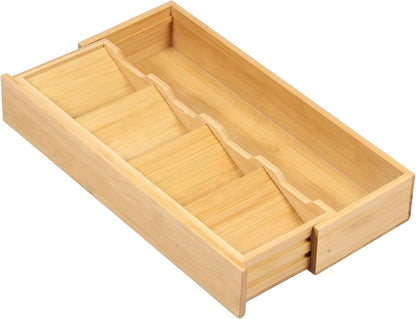 Kitchen drawer organizer - cutlery organizer - expandable bamboo storage box - cutlery rack - telescopic V1259-DP01-BO-423