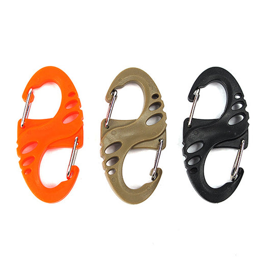 Carabiner Hooks - 12 pieces - 2 inch - plastic - S-shaped carabiner hook - paracord - keychain - hook - V1259-DP01-BO-43