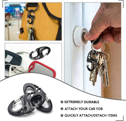 Carabiner Hooks - 12 pieces - 2 inch - plastic - S-shaped carabiner hook - paracord - keychain - hook - V1259-DP01-BO-43