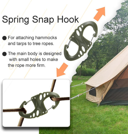 Carabiner Hooks - 12 pieces - 2 inch - plastic - S-shaped carabiner hook - paracord - keychain - hook - V1259-DP01-BO-43