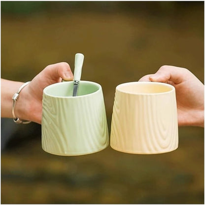 Ceramic mug for home - 8.4 oz plain coffee/tea mug - Dopamine Mood - Coffee mug for reading/studying (green) V1259-DP01-BO-449