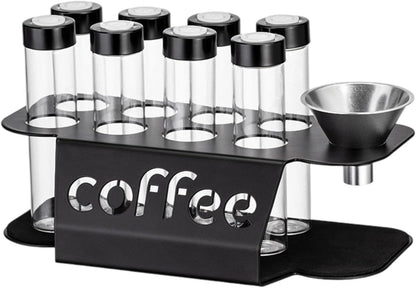 Coffee Bean Storage Containers - 8-pack Glass Jars for Storing Coffee Beans - Transparent Storage Containers, V1259-DP01-BO-453