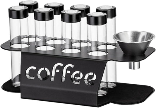 Coffee Bean Storage Containers - 8-pack Glass Jars for Storing Coffee Beans - Transparent Storage Containers, V1259-DP01-BO-453