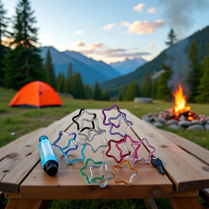 Carabiner Hooks - 10 pieces - Multicolour - Climbing Hook Clips - Camping Accessory Clips - Outdoor - Hiking V1259-DP01-BO-46