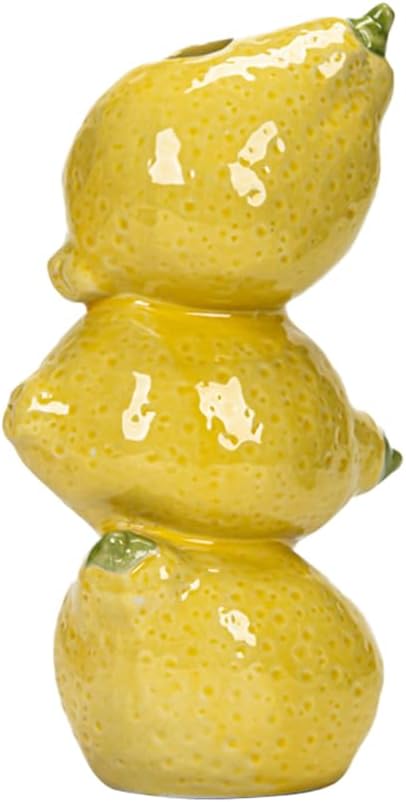 Citroenkeramiek vase - Unique fruit-shaped vase - 3D lemon design - Creative fruit and flower arrangement - V1259-DP01-BO-463