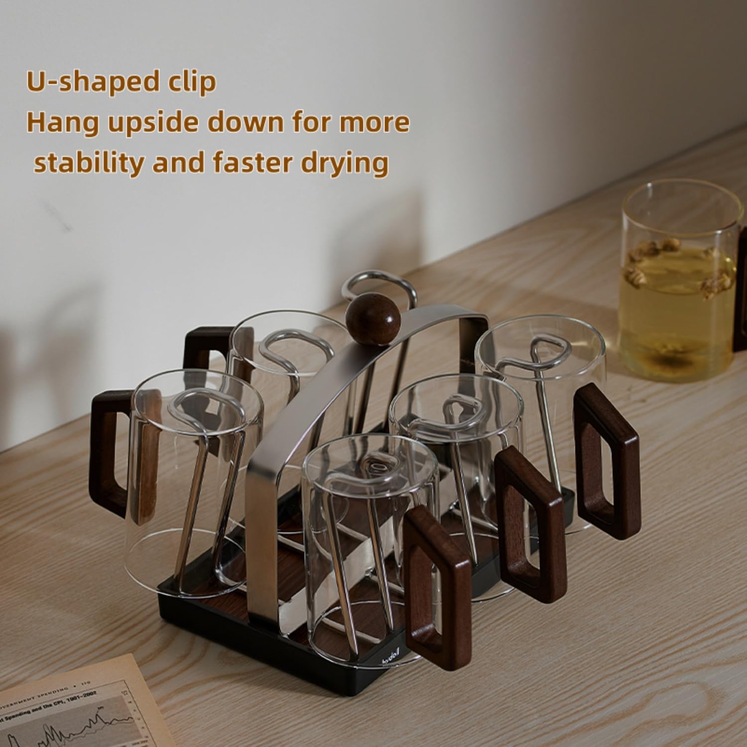 Stainless steel holder - sturdy and dries quickly - removable drip tray - suitable for coffee V1259-DP01-BO-467