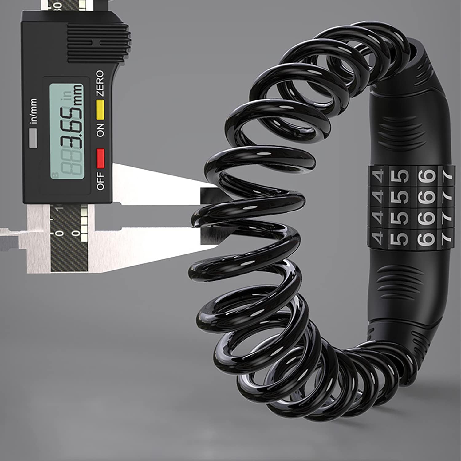 Combination lock - 2 pieces - Black - Motorcycle helmet lock - Theft security - Retractable - Luggage lock - V1259-DP01-BO-48