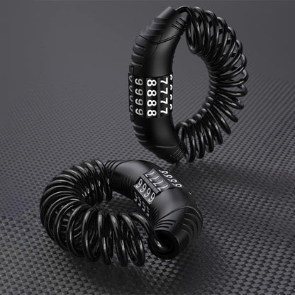 Combination lock - 2 pieces - Black - Motorcycle helmet lock - Theft security - Retractable - Luggage lock - V1259-DP01-BO-48