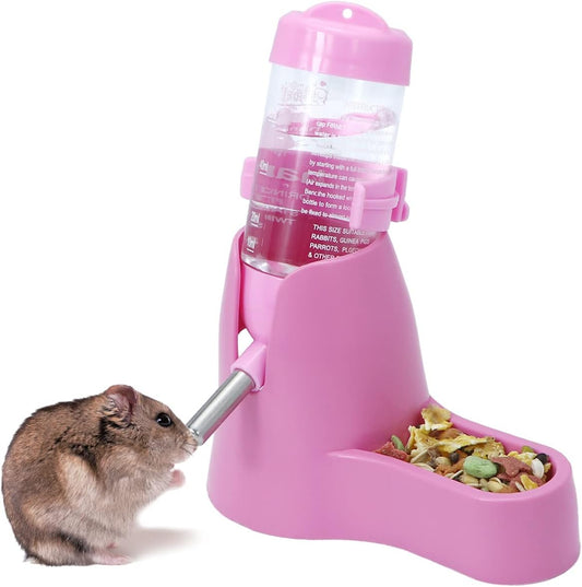 Water bowl for small animals - 3-in-1 hanging water bottle for hamsters - Automatic pet water bowl with stand V1259-DP01-BO-492