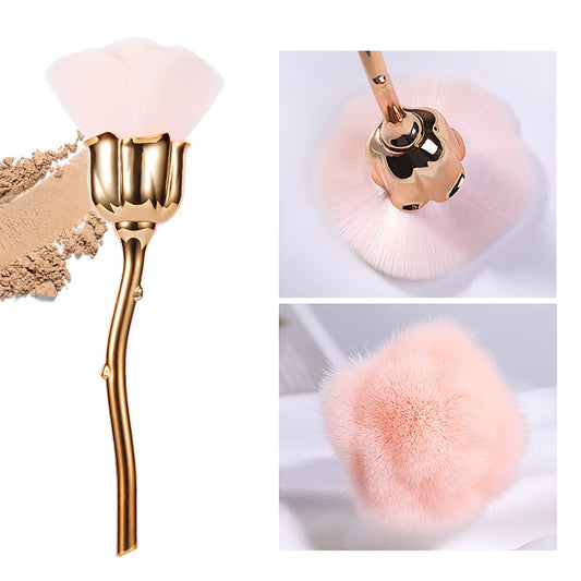 Cleaning Brush - Pink Rose Soft Brush - Suitable for acrylic nail art, manicures, cleaning fabric and can V1259-DP01-BO-493