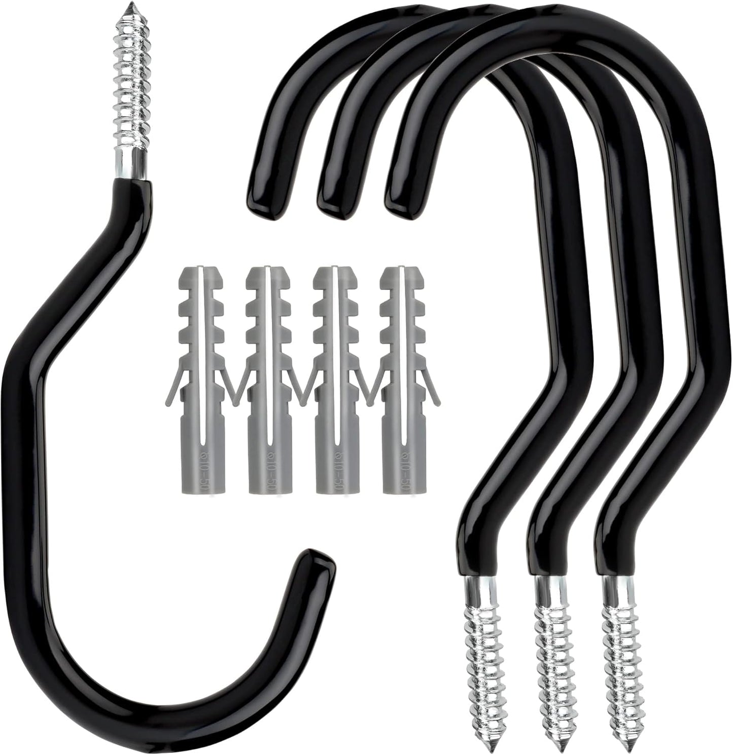 Heavy Duty Bike Hooks - 4-pack - Garage - Ceiling - Wall - Screw Mount - Bike Rack - Bicycle Storage and V1259-DP01-BO-51