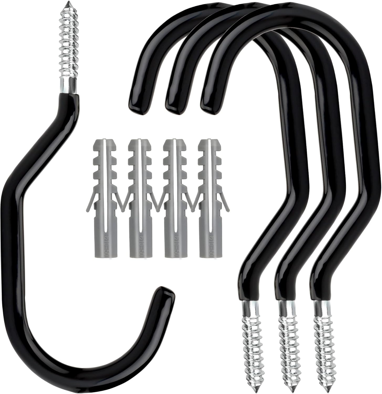 Heavy Duty Bike Hooks - 4-pack - Garage - Ceiling - Wall - Screw Mount - Bike Rack - Bicycle Storage and V1259-DP01-BO-51
