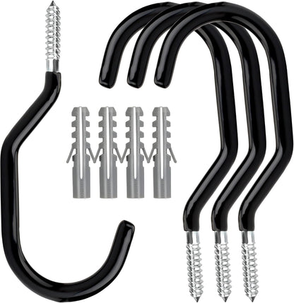 Heavy Duty Bike Hooks - 4-pack - Garage - Ceiling - Wall - Screw Mount - Bike Rack - Bicycle Storage and V1259-DP01-BO-51
