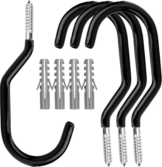 Heavy Duty Bike Hooks - 4-pack - Garage - Ceiling - Wall - Screw Mount - Bike Rack - Bicycle Storage and V1259-DP01-BO-51