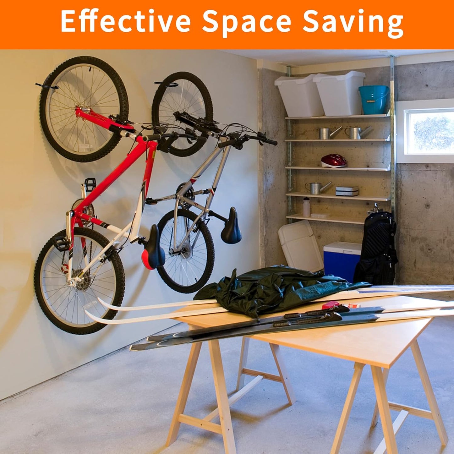 Heavy Duty Bike Hooks - 4-pack - Garage - Ceiling - Wall - Screw Mount - Bike Rack - Bicycle Storage and V1259-DP01-BO-51