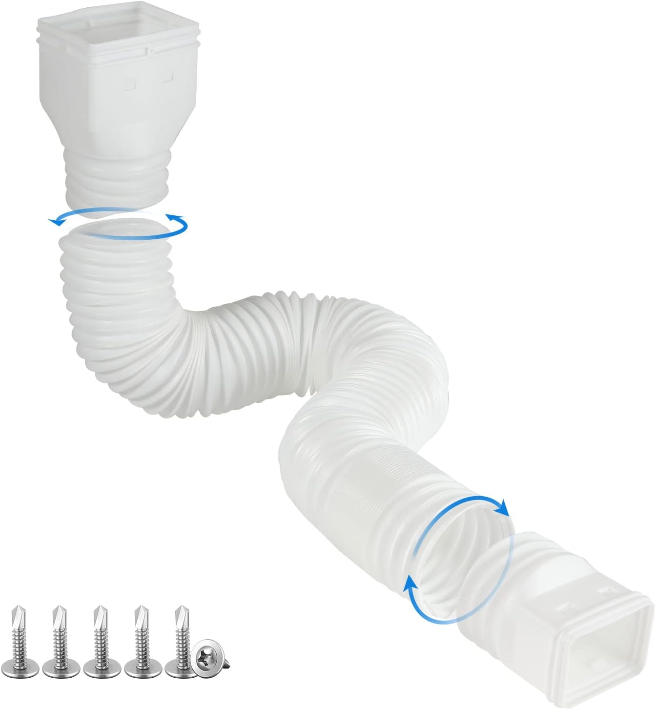 White single gutter extension - Flexible design - Gutter extension - Gutter connector - Rainwater drainage - V1259-DP01-BO-516