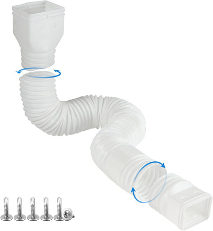 White single gutter extension - Flexible design - Gutter extension - Gutter connector - Rainwater drainage - V1259-DP01-BO-516