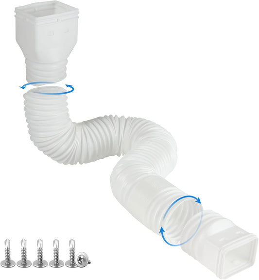 White single gutter extension - Flexible design - Gutter extension - Gutter connector - Rainwater drainage - V1259-DP01-BO-516