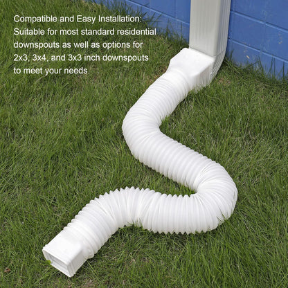 White single gutter extension - Flexible design - Gutter extension - Gutter connector - Rainwater drainage - V1259-DP01-BO-516