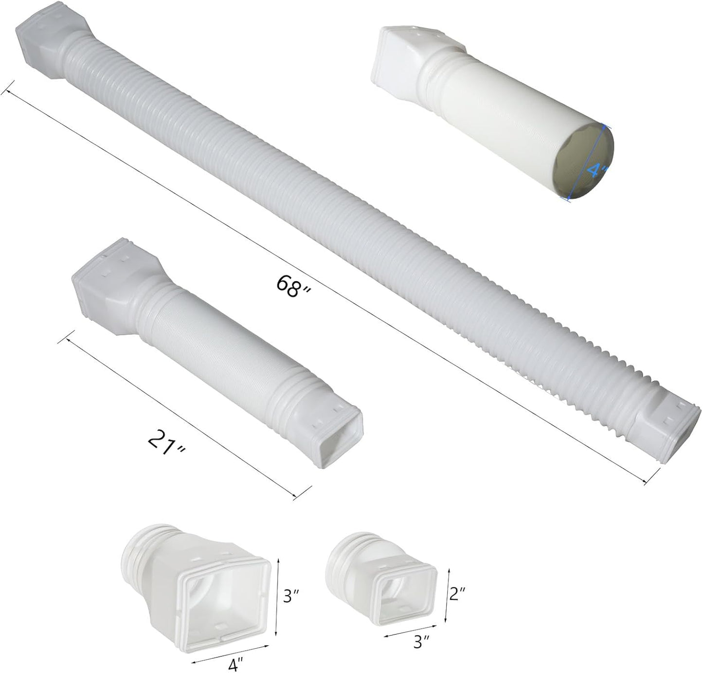 White single gutter extension - Flexible design - Gutter extension - Gutter connector - Rainwater drainage - V1259-DP01-BO-516