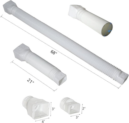 White single gutter extension - Flexible design - Gutter extension - Gutter connector - Rainwater drainage - V1259-DP01-BO-516