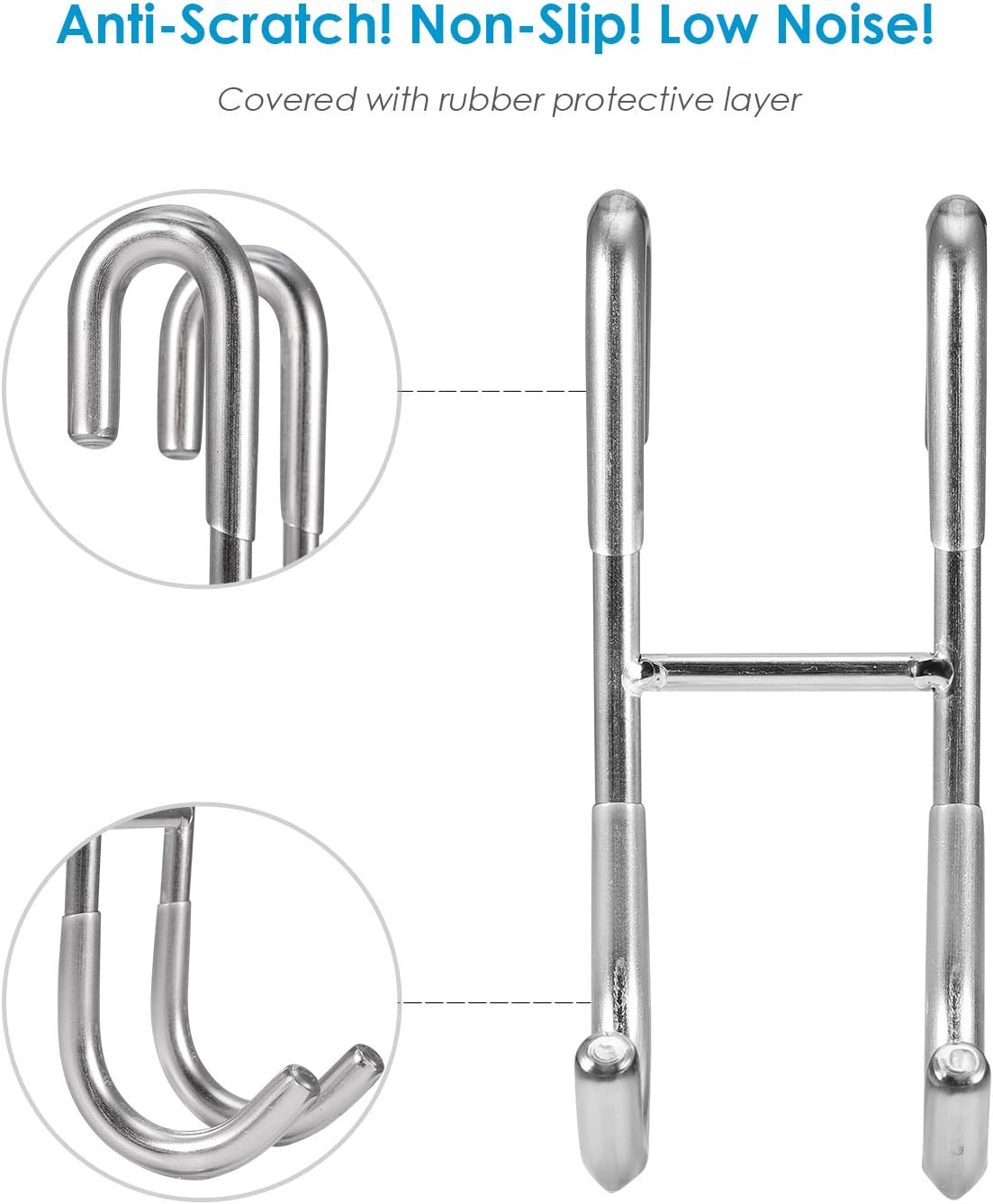 Shower Curtain Hooks (2-pack) - Towel Hooks for Frameless Glass Shower Doors - Shower Squeegee Hooks V1259-DP01-BO-522