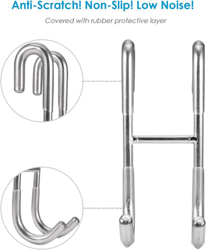 Shower Curtain Hooks (2-pack) - Towel Hooks for Frameless Glass Shower Doors - Shower Squeegee Hooks V1259-DP01-BO-522