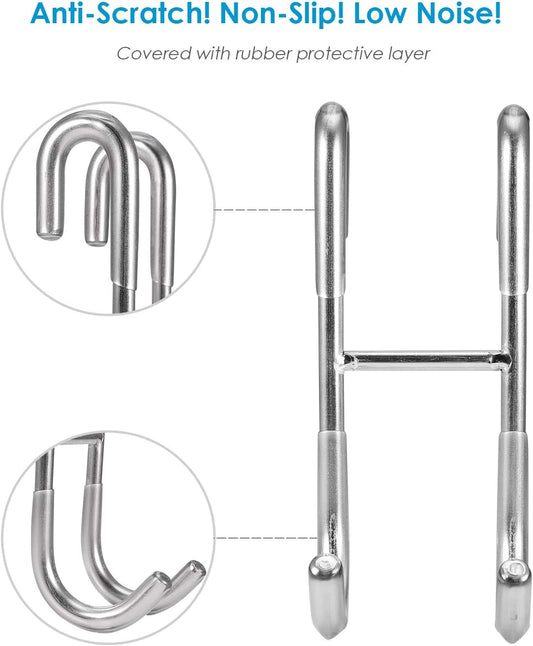Shower Curtain Hooks (2-pack) - Towel Hooks for Frameless Glass Shower Doors - Shower Squeegee Hooks V1259-DP01-BO-522