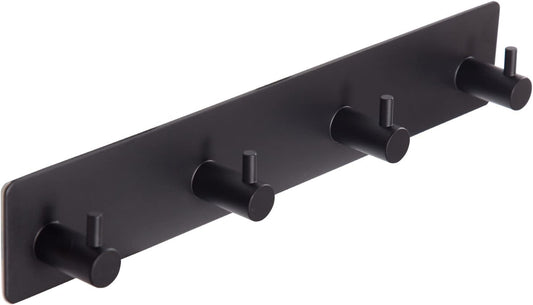 Black self-adhesive towel hooks - Bathroom on the wall - No drilling required - Specifically for shower areas V1259-DP01-BO-525