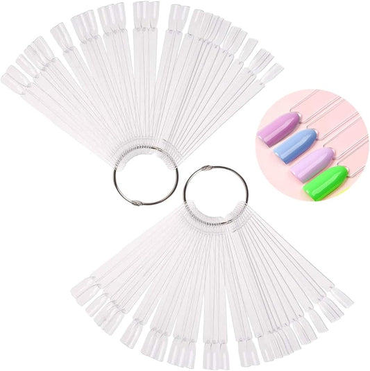 100 transparent nail sticks in wave shape, nail polish sticks, nail display sticks, transparent plastic V1259-DP01-BO-534