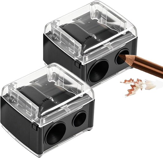 2-piece eyeliner pencil sharpener, makeup pencil sharpener with 2 holes, compact eyebrow pencil sharpener for V1259-DP01-BO-536