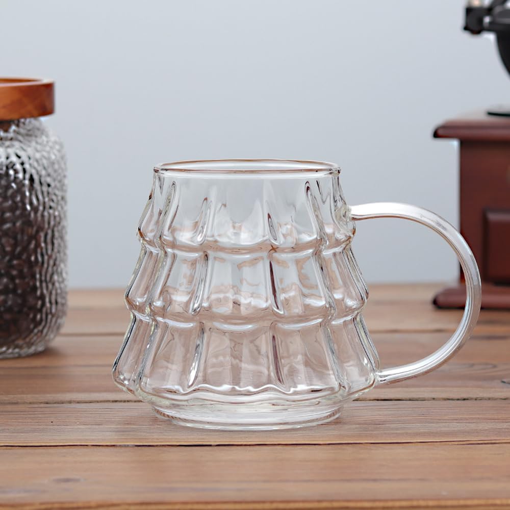 Tree-shaped transparent glass coffee cup - Tree-patterned glass tea cup - Household juice cup - Milk cup with V1259-DP01-BO-540