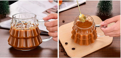 Tree-shaped transparent glass coffee cup - Tree-patterned glass tea cup - Household juice cup - Milk cup with V1259-DP01-BO-540