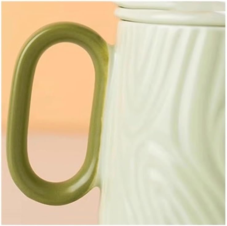 Ceramic mug for home - 8.4 oz plain coffee/tea mug - Dopamine Mood - Coffee mug for reading/studying (green) V1259-DP01-BO-542