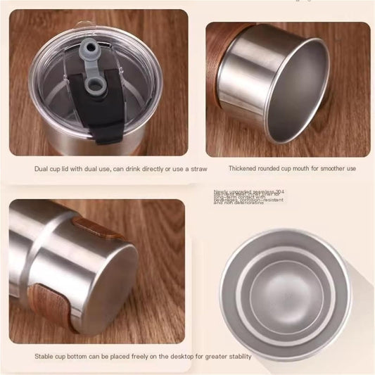 304 Stainless Steel Portable Coffee Pot - with Handle and Lid - Insulated - Suitable for Outdoor Camping - V1259-DP01-BO-544