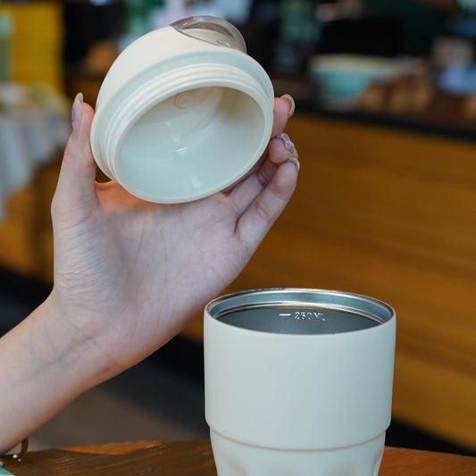 Insulated coffee mug - stainless steel travel cup - 12oz vacuum insulated mug - leak-proof with lid - V1259-DP01-BO-546