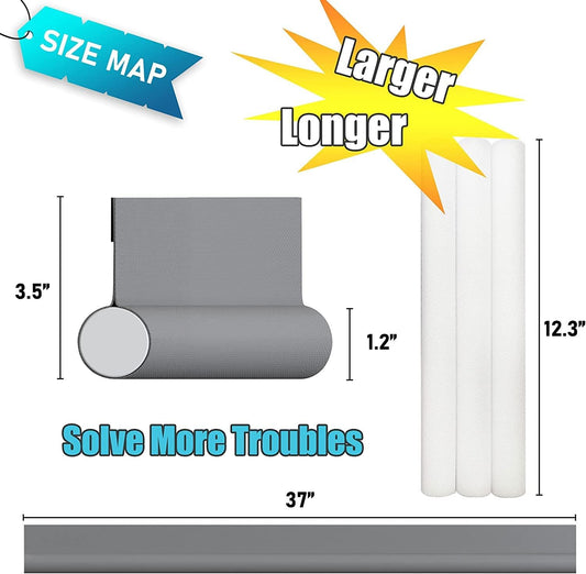 Door stopper, draft excluder, draft strip, 37 inch, cuttable, draft seal, insulator, sound insulation, heat V1259-DP01-BO-55