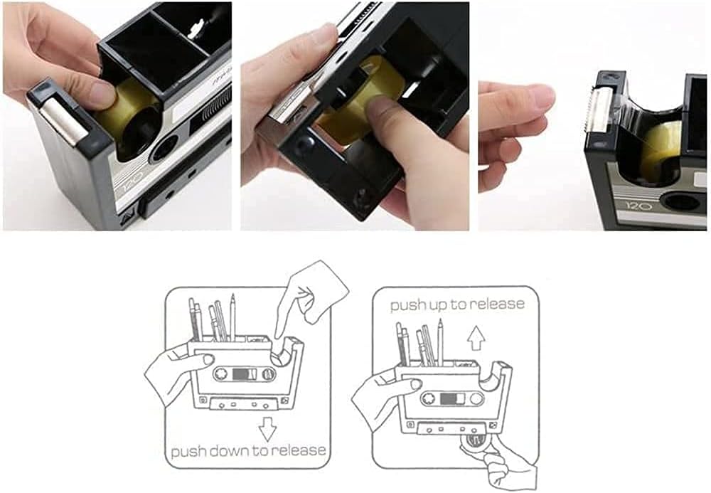 Retro Cassette Tape Pencil Holder - Multifunctional Pencil Holder - Creative Desk Organizer - Pencil Holder V1259-DP01-BO-568