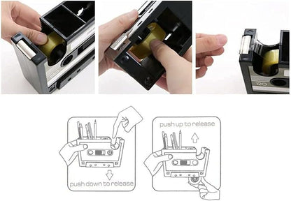 Retro Cassette Tape Pencil Holder - Multifunctional Pencil Holder - Creative Desk Organizer - Pencil Holder V1259-DP01-BO-568