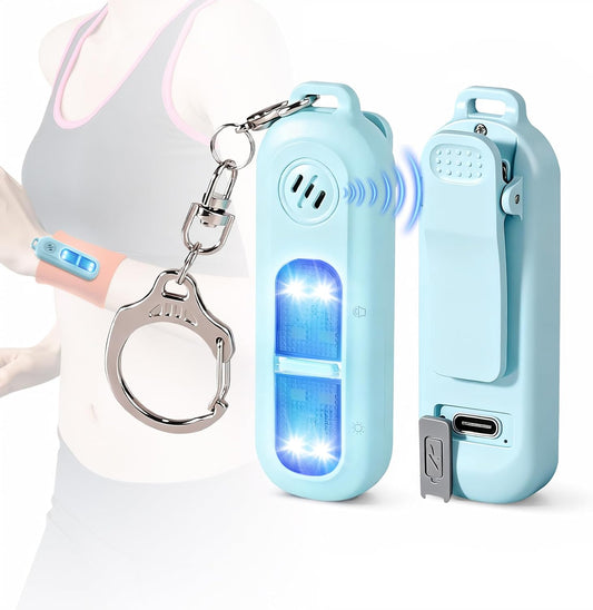 Rechargeable personal safety alarm for women - 130 dB self-defence keychain alarm - with strobe light and LED V1259-DP01-BO-574