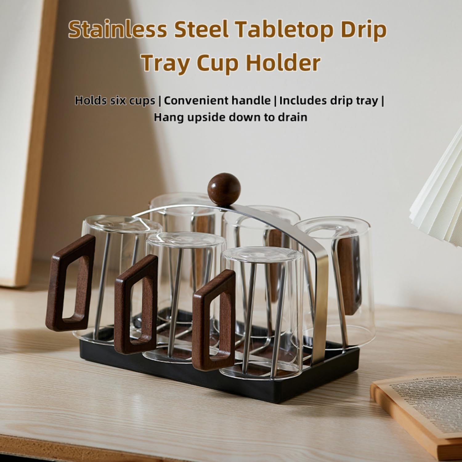 Stainless steel holder - sturdy and dries quickly - removable drip tray - suitable for coffee V1259-DP01-BO-581