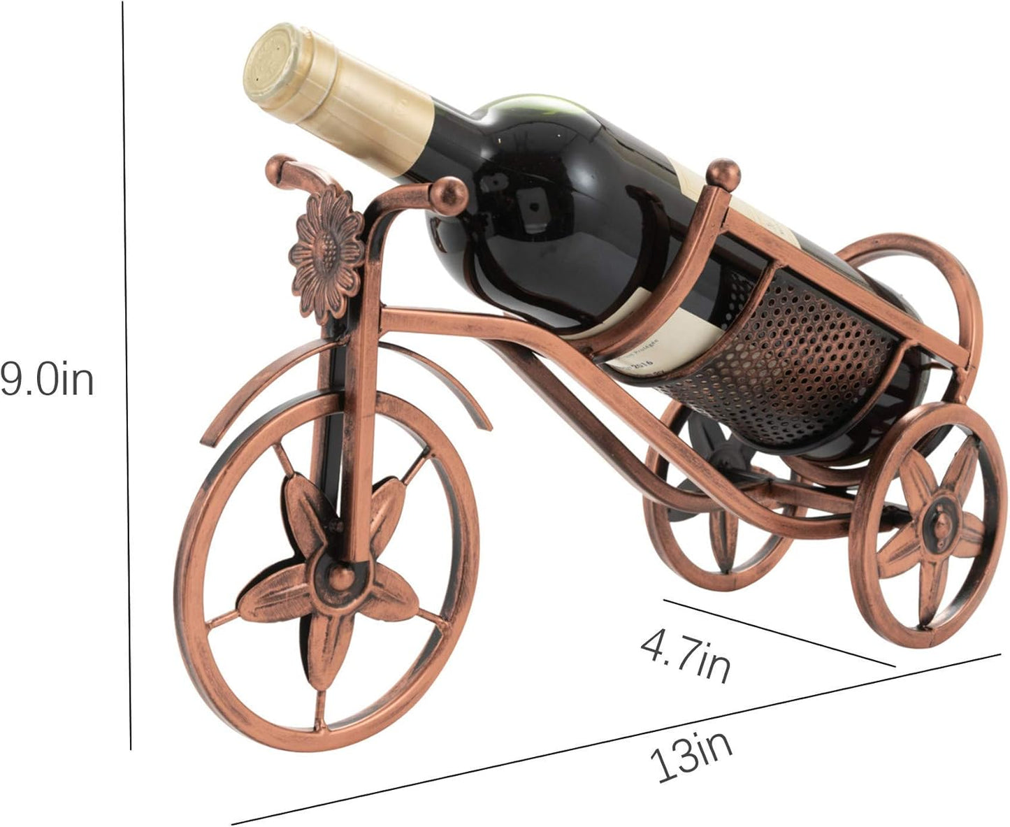 Floating wine rack - Wine rack with stainless steel chain - Metal table wine rack - Silver freestanding table V1259-DP01-BO-587
